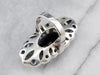 Vintage Black Onyx and Marcasite Cocktail Ring