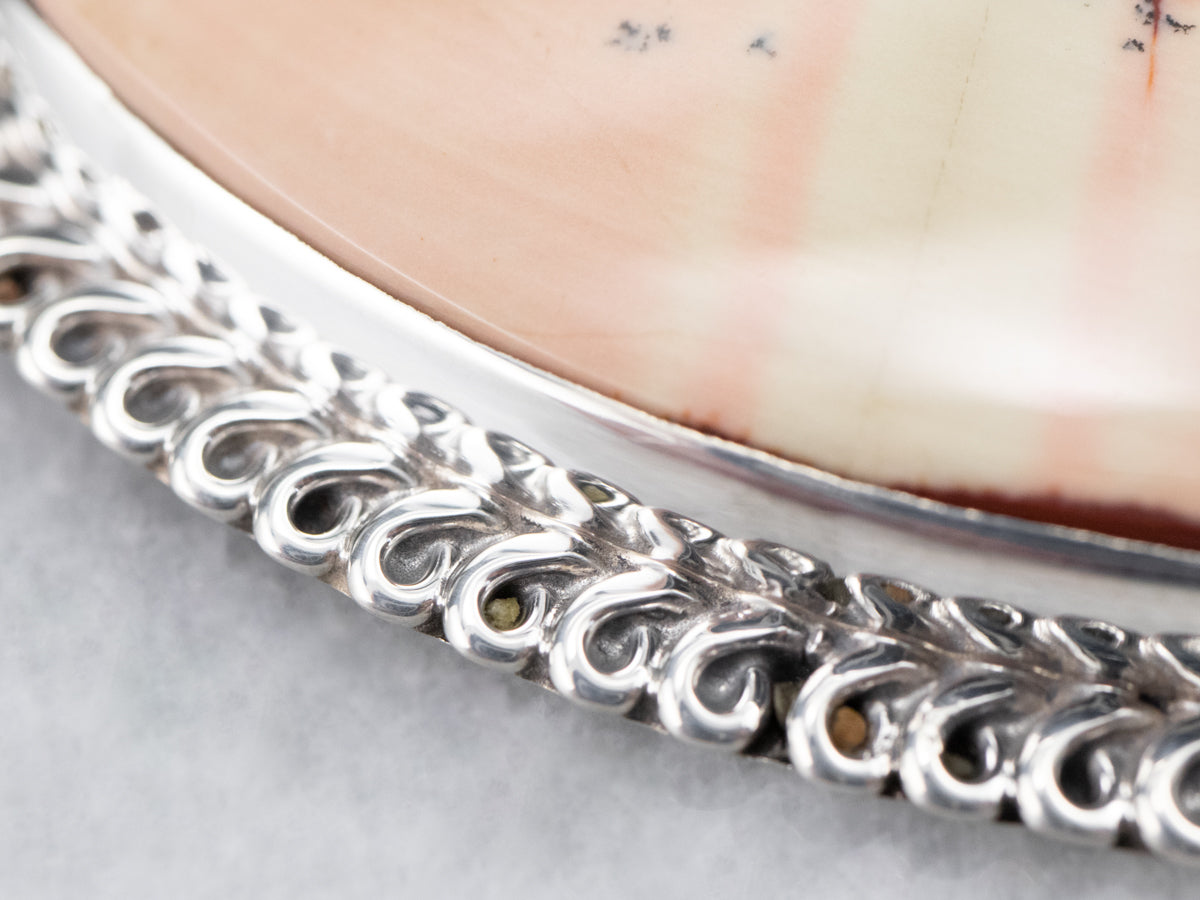 Large Sterling Silver Jasper Pendant