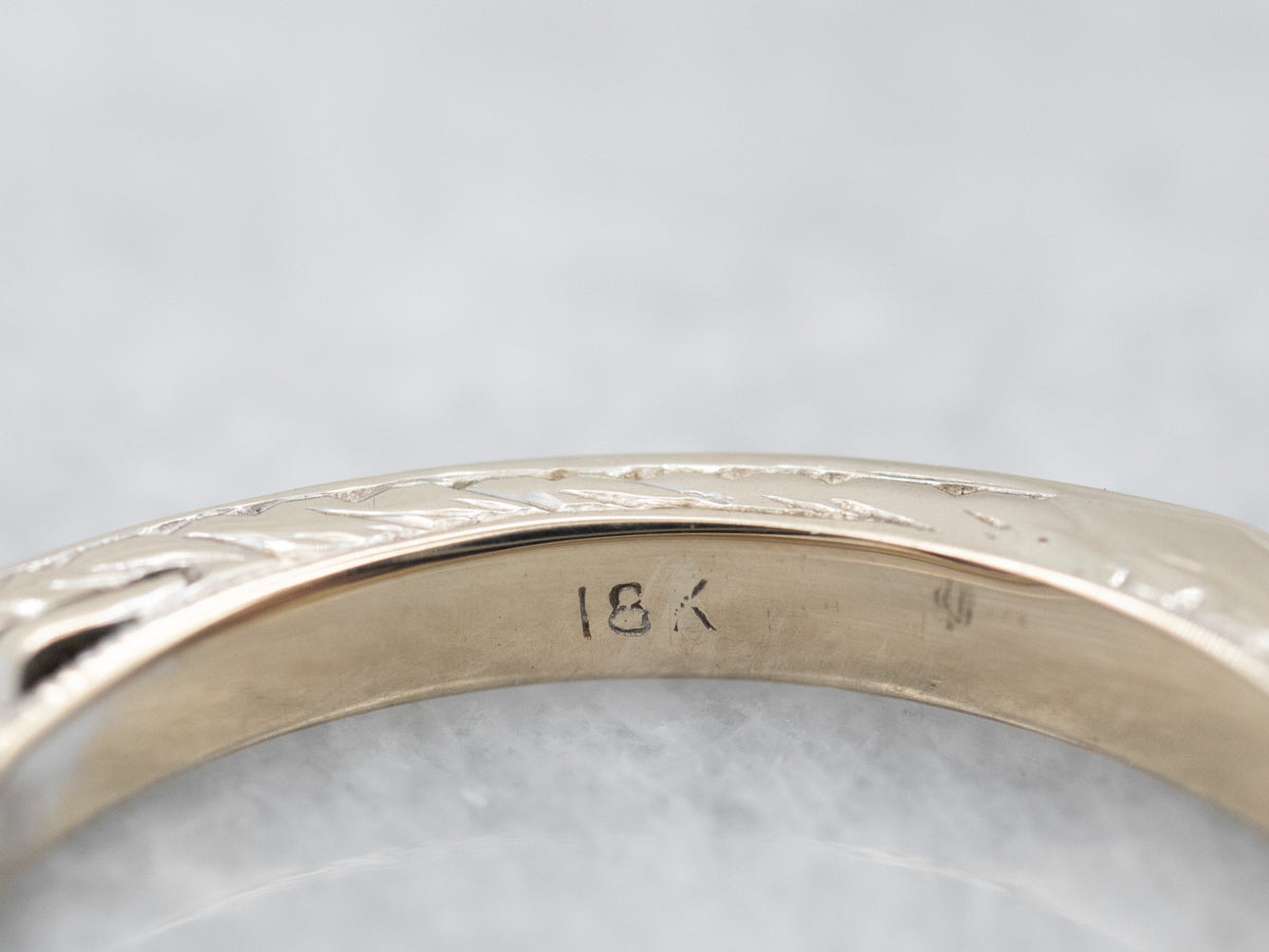 Engraved Gold Vintage Contour Band