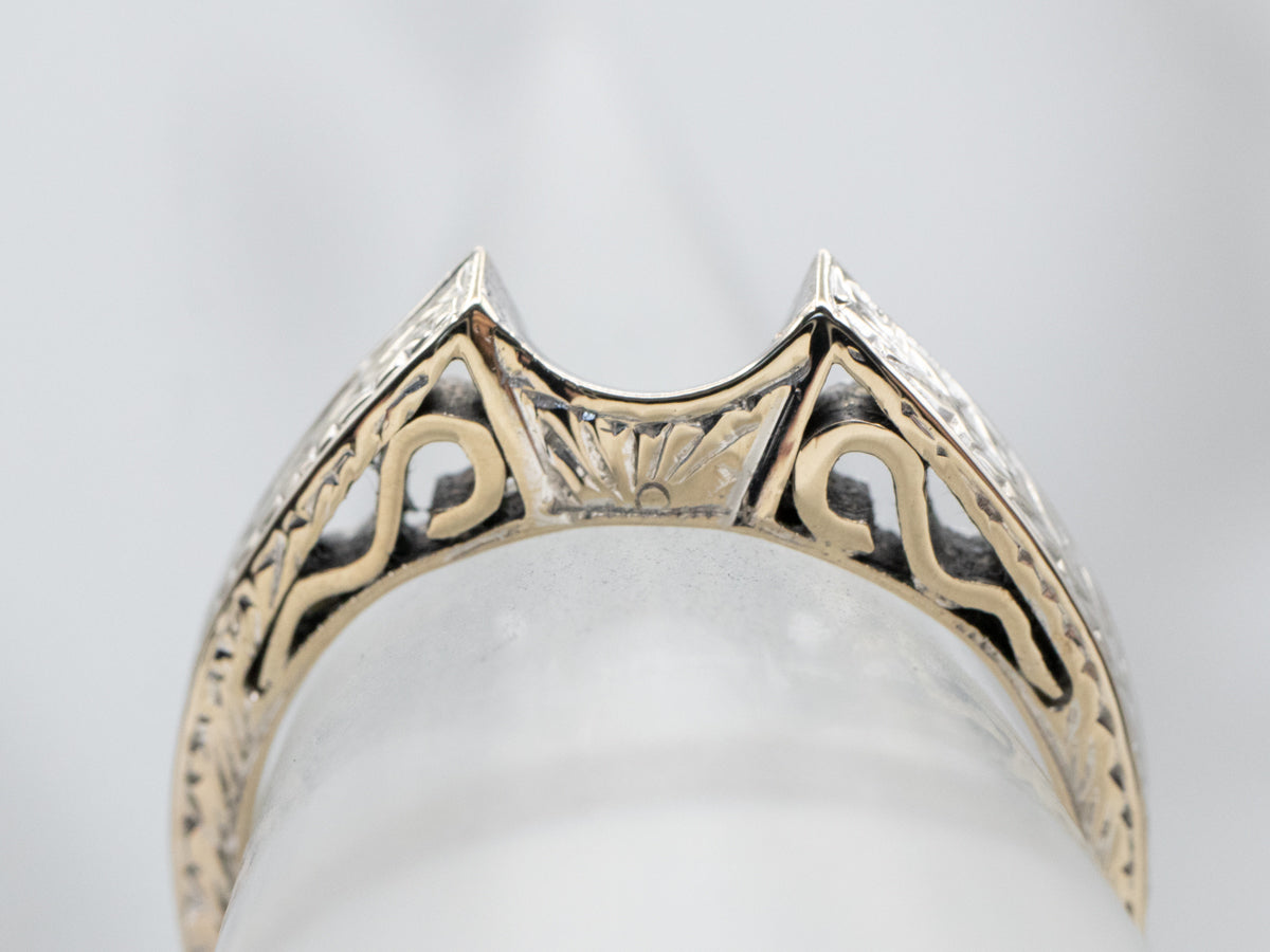 Engraved Gold Vintage Contour Band