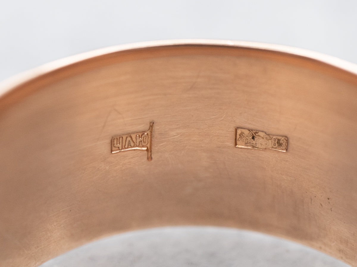 Antique Rose Gold Unisex Wedding Band