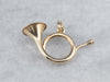 Vintage Gold French Horn Charm Pendant