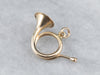 Vintage Gold French Horn Charm Pendant