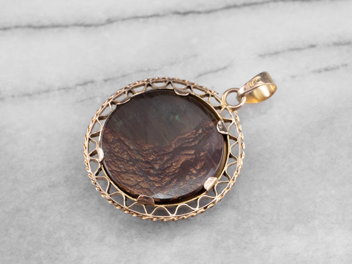 Colgante de ágata de filigrana de oro