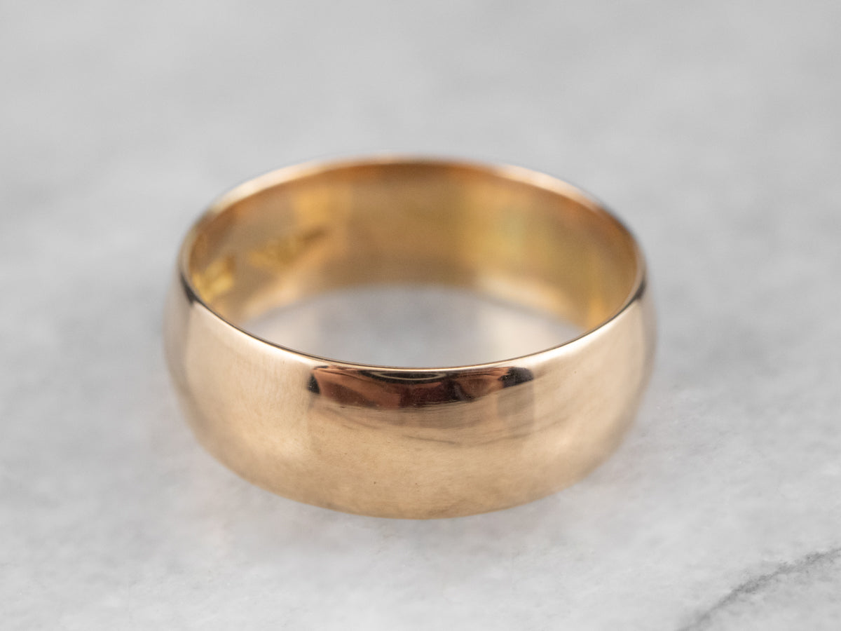Unisex 18K Gold Plain Wedding Band