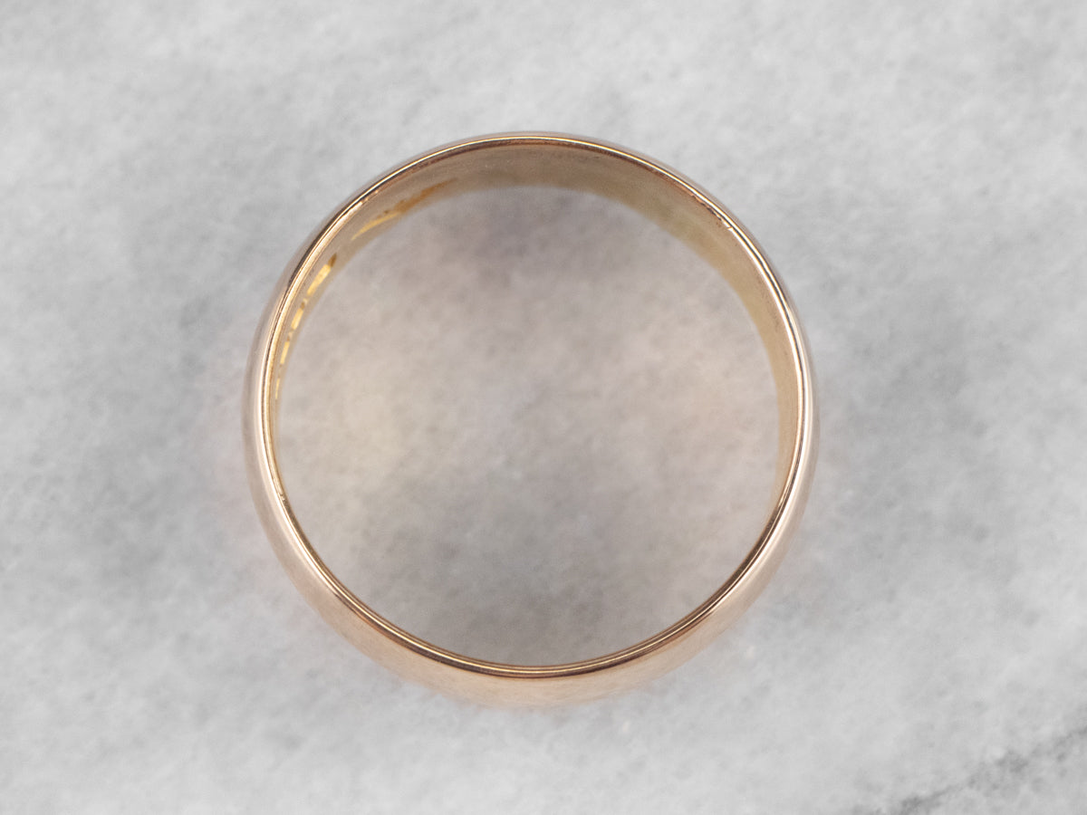 Unisex 18K Gold Plain Wedding Band