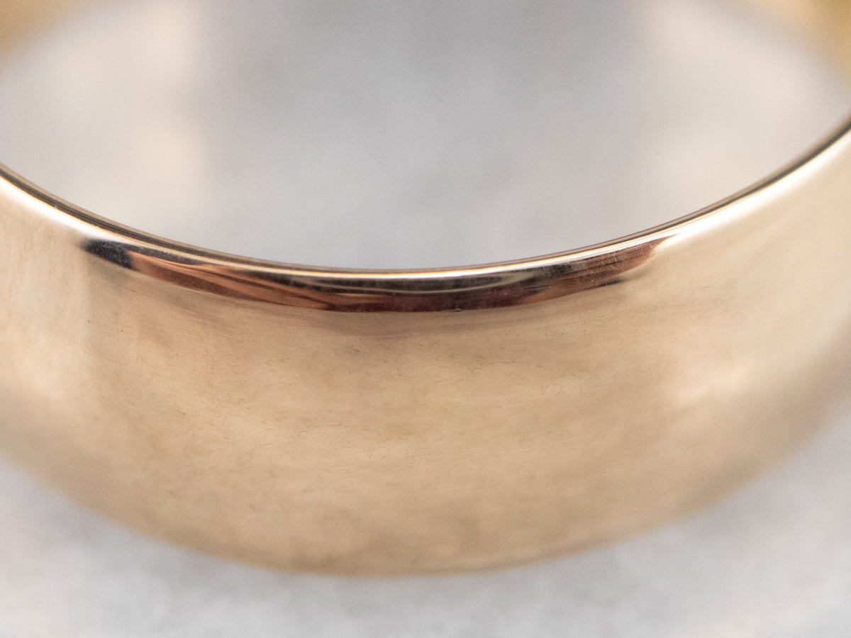 Unisex 18K Gold Plain Wedding Band