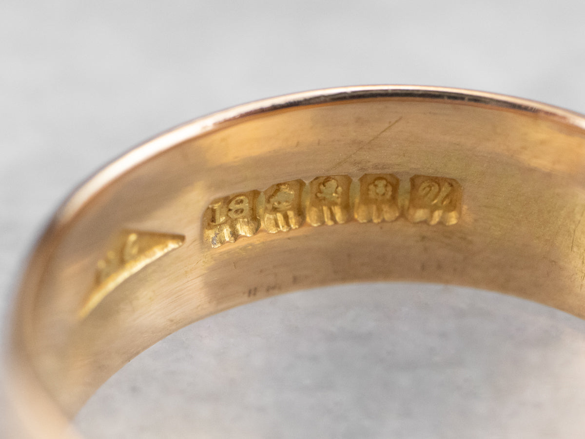 Unisex 18K Gold Plain Wedding Band