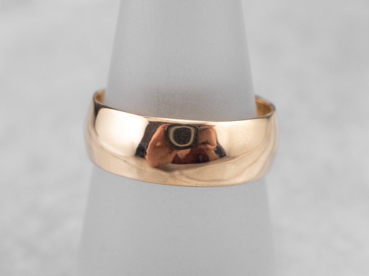 Unisex 18K Gold Plain Wedding Band