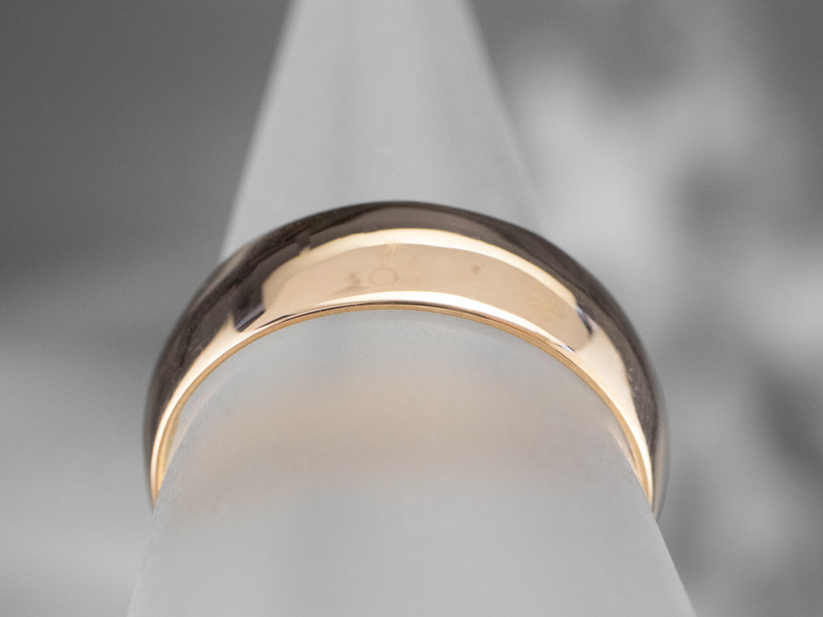 Unisex 18K Gold Plain Wedding Band