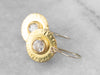22K Gold White Zircon Drop Earrings