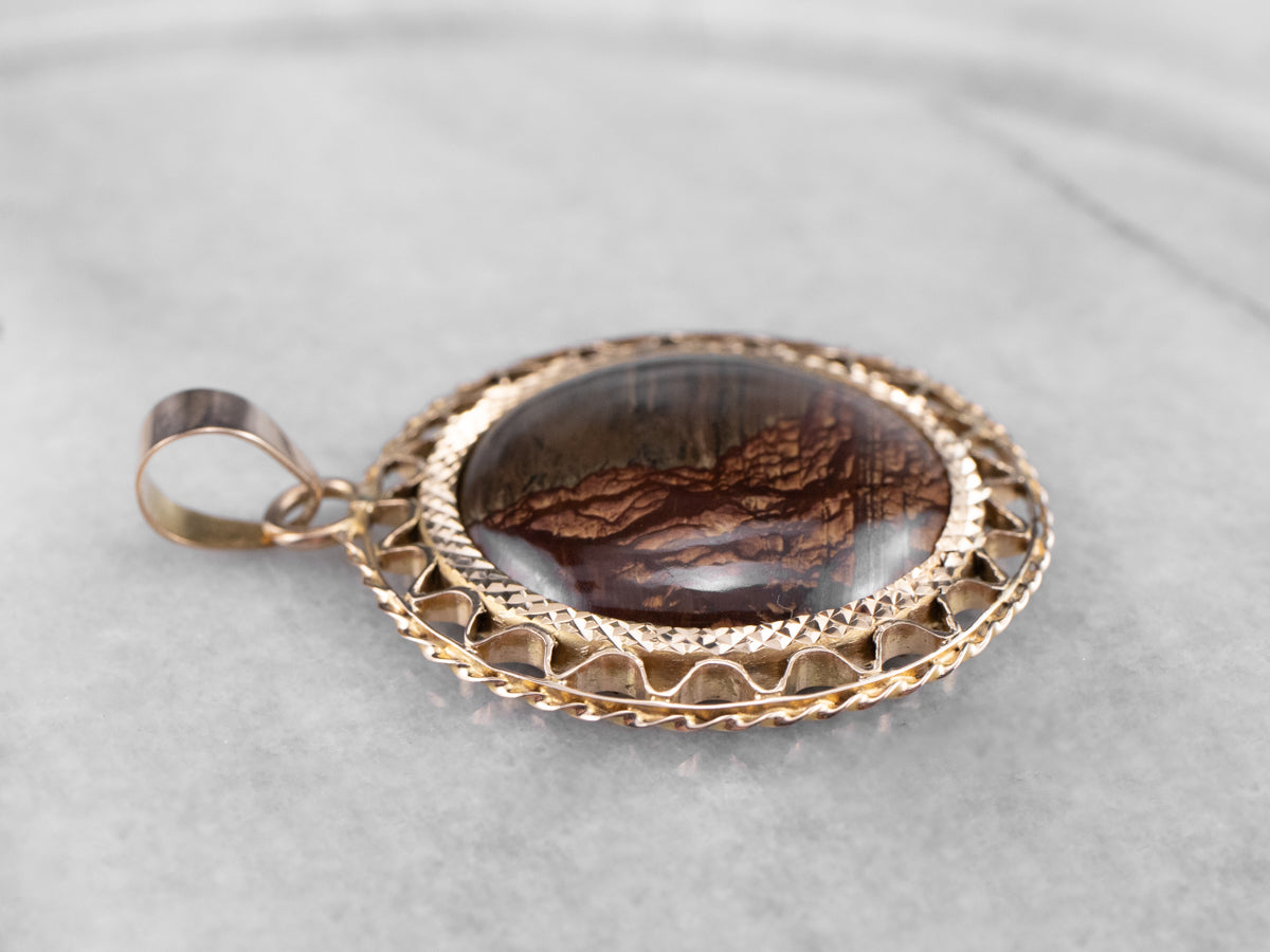 Colgante de ágata de filigrana de oro