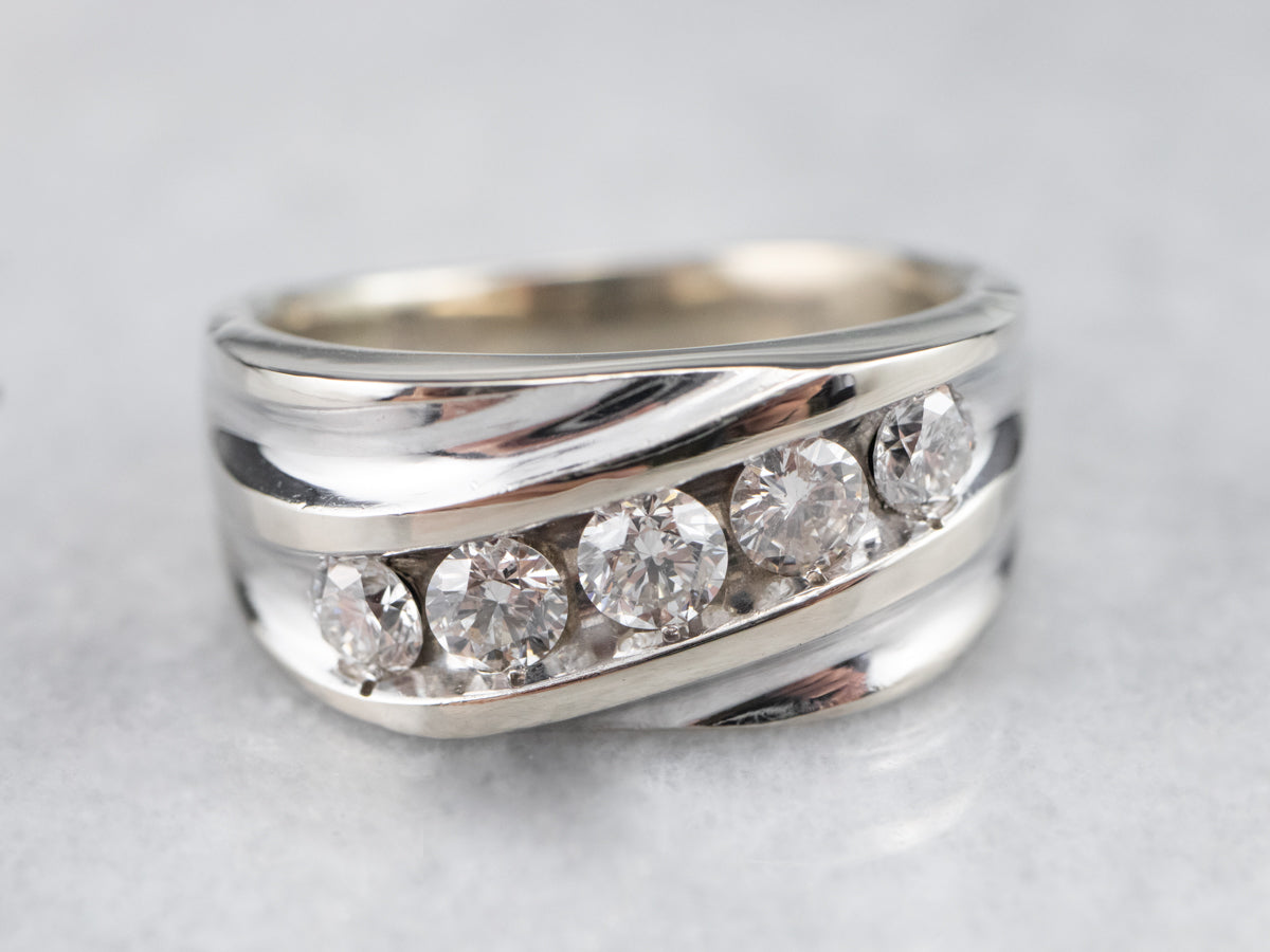 White Gold Diamond Statement Band