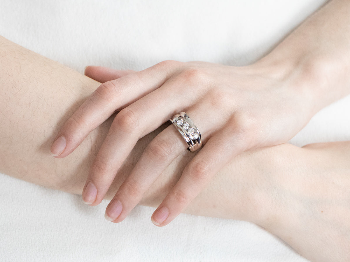 White Gold Diamond Statement Band