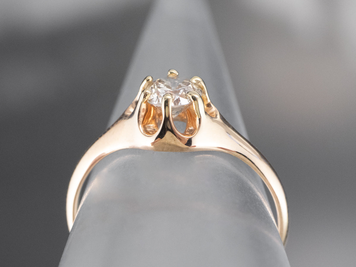 Antique Belcher Set Diamond Engagement Ring