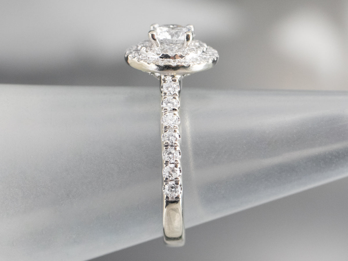 Modern Diamond Double Halo Engagement Ring