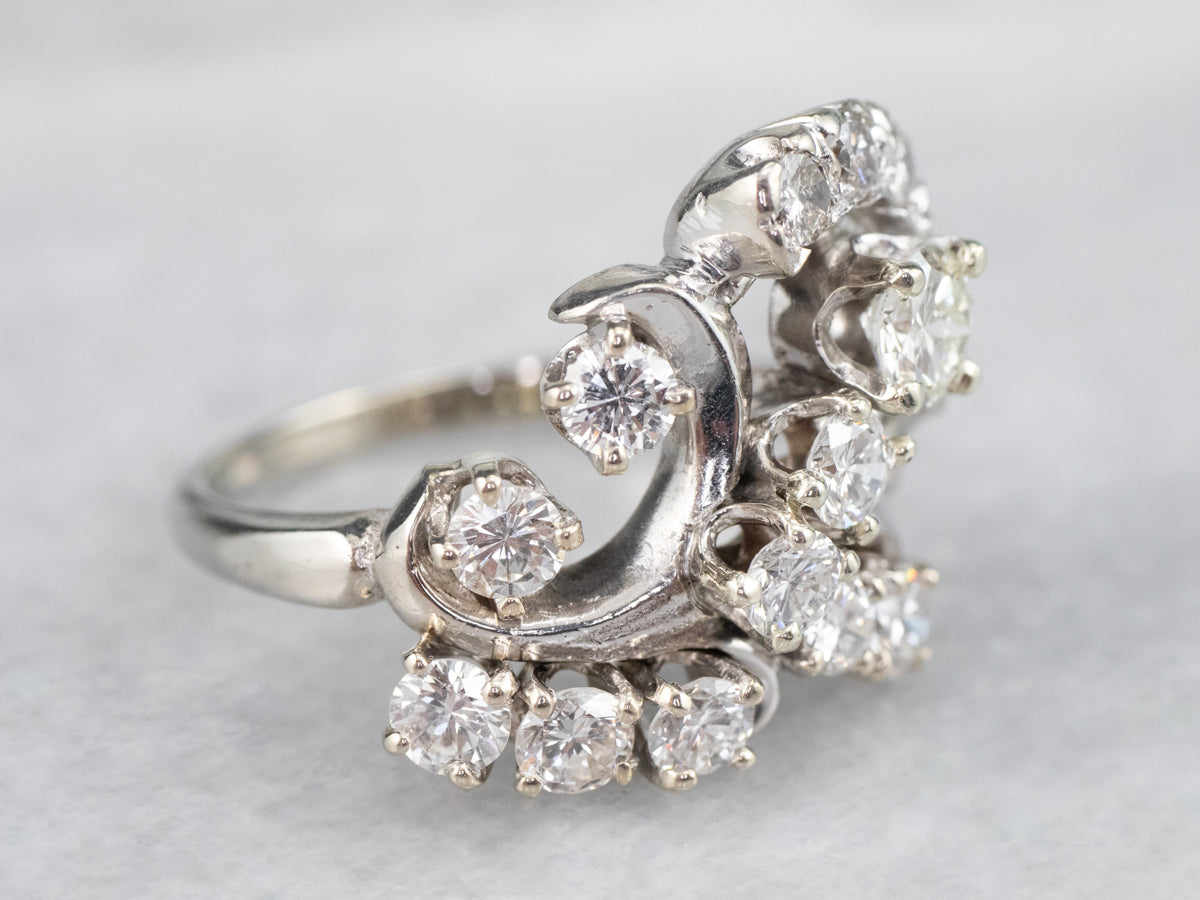 Retro Era Diamond Cocktail Ring