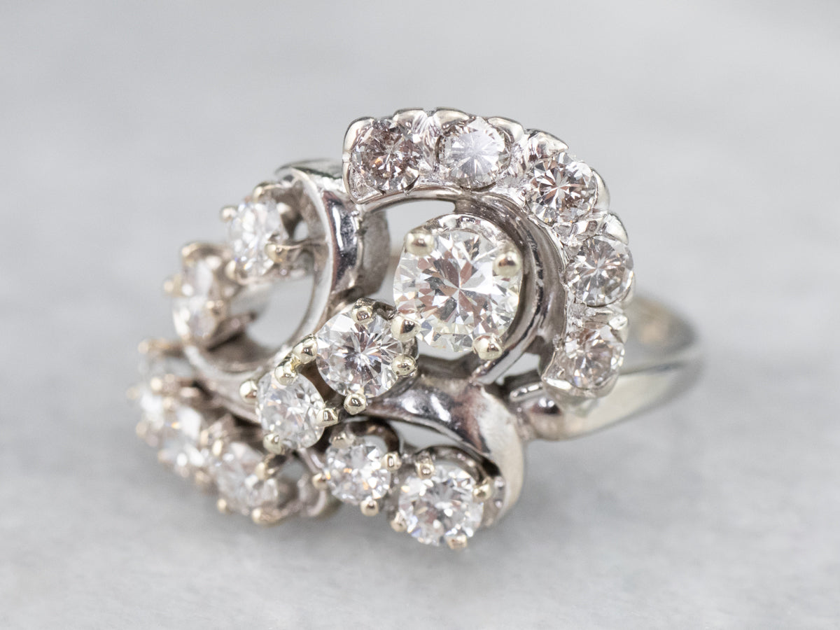 Retro Era Diamond Cocktail Ring
