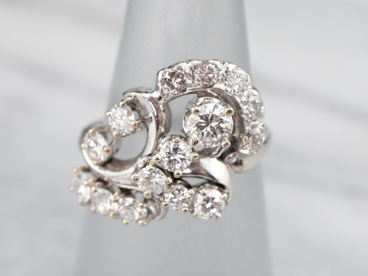 Retro Era Diamond Cocktail Ring