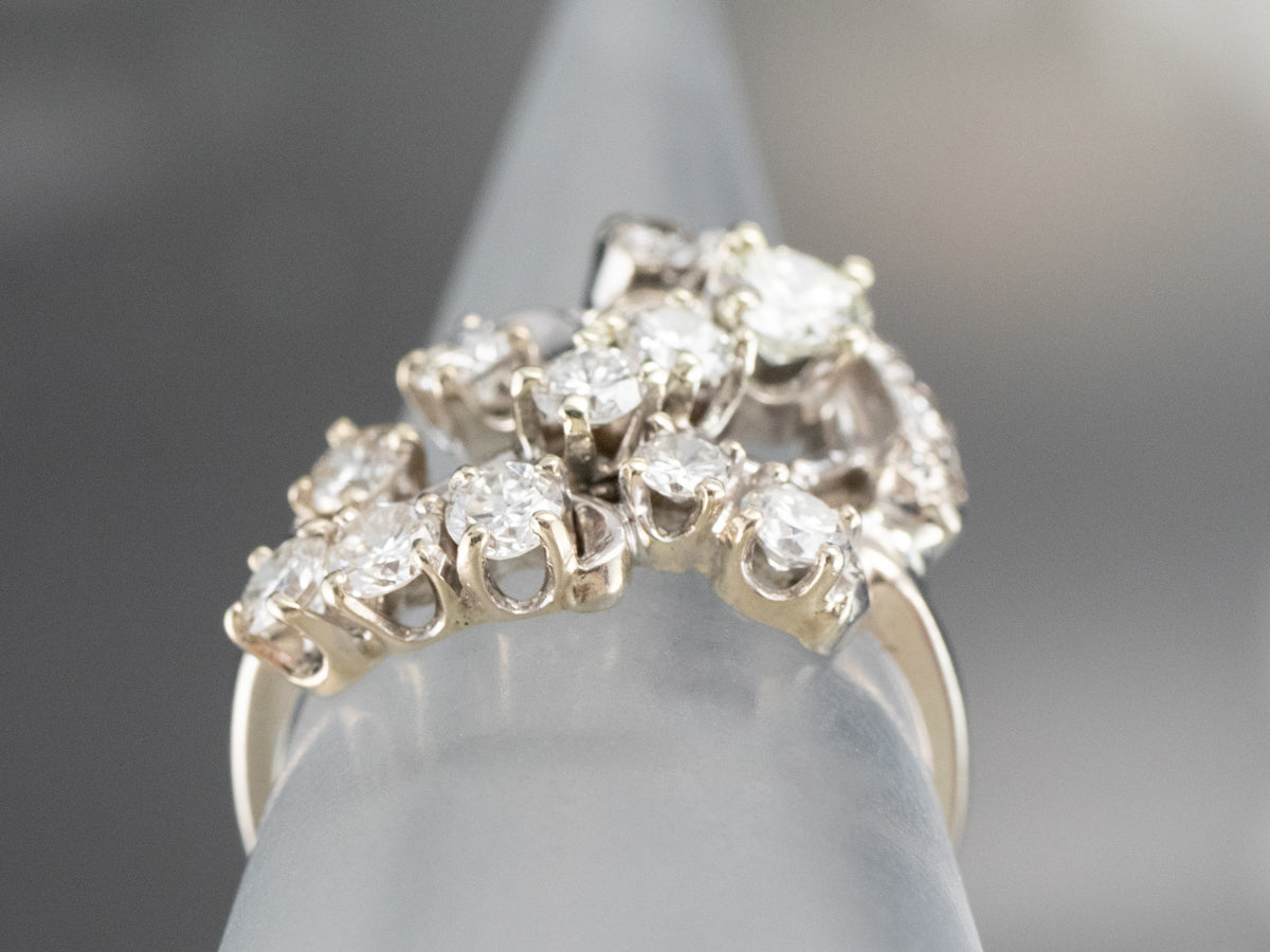 Retro Era Diamond Cocktail Ring