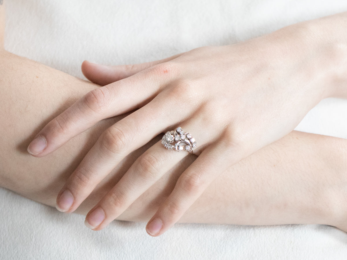 Retro Era Diamond Cocktail Ring