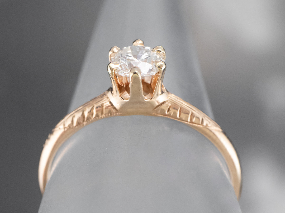 Ostby and Barton Diamond Solitaire Engagement Ring