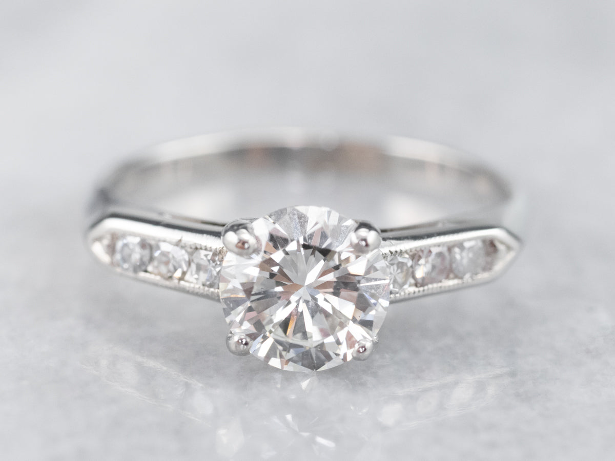 Retro Era Platinum and Diamond Ring