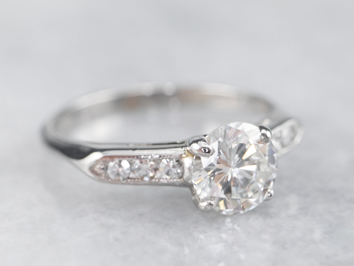 Retro Era Platinum and Diamond Ring