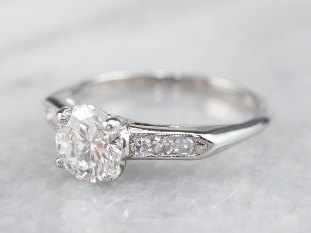 Retro Era Platinum and Diamond Ring