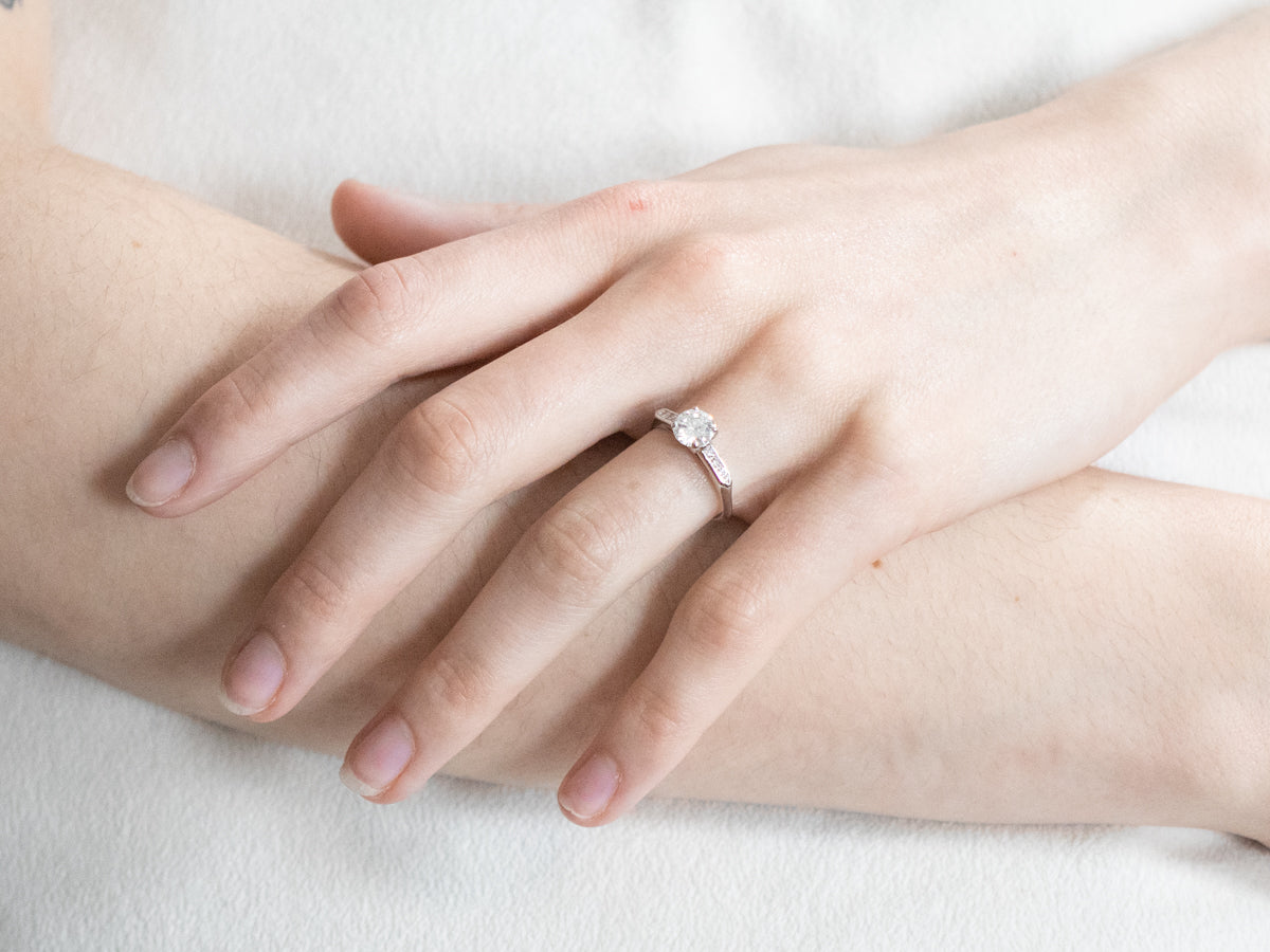 Retro Era Platinum and Diamond Ring