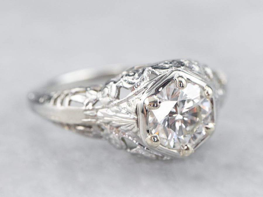 Stunning Art Deco Diamond Solitaire Engagement Ring