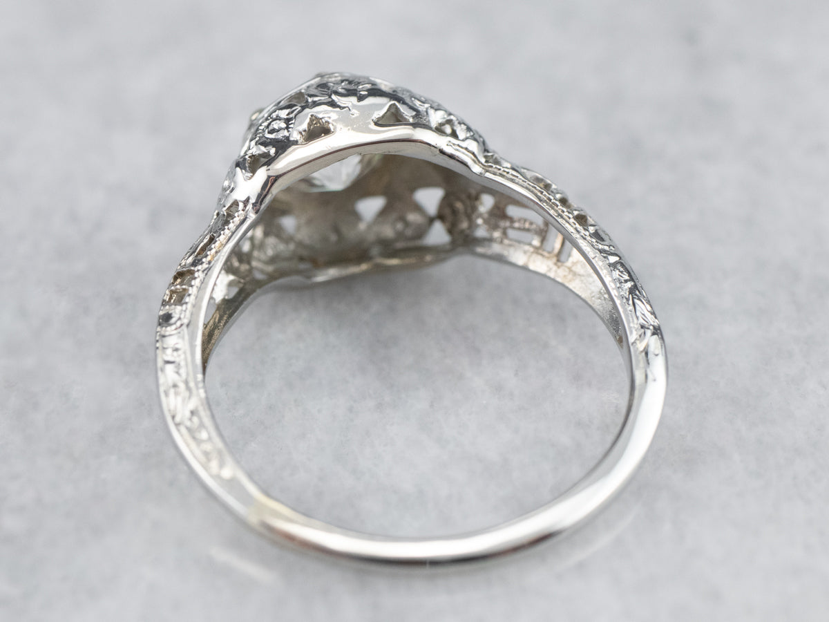 Stunning Art Deco Diamond Solitaire Engagement Ring