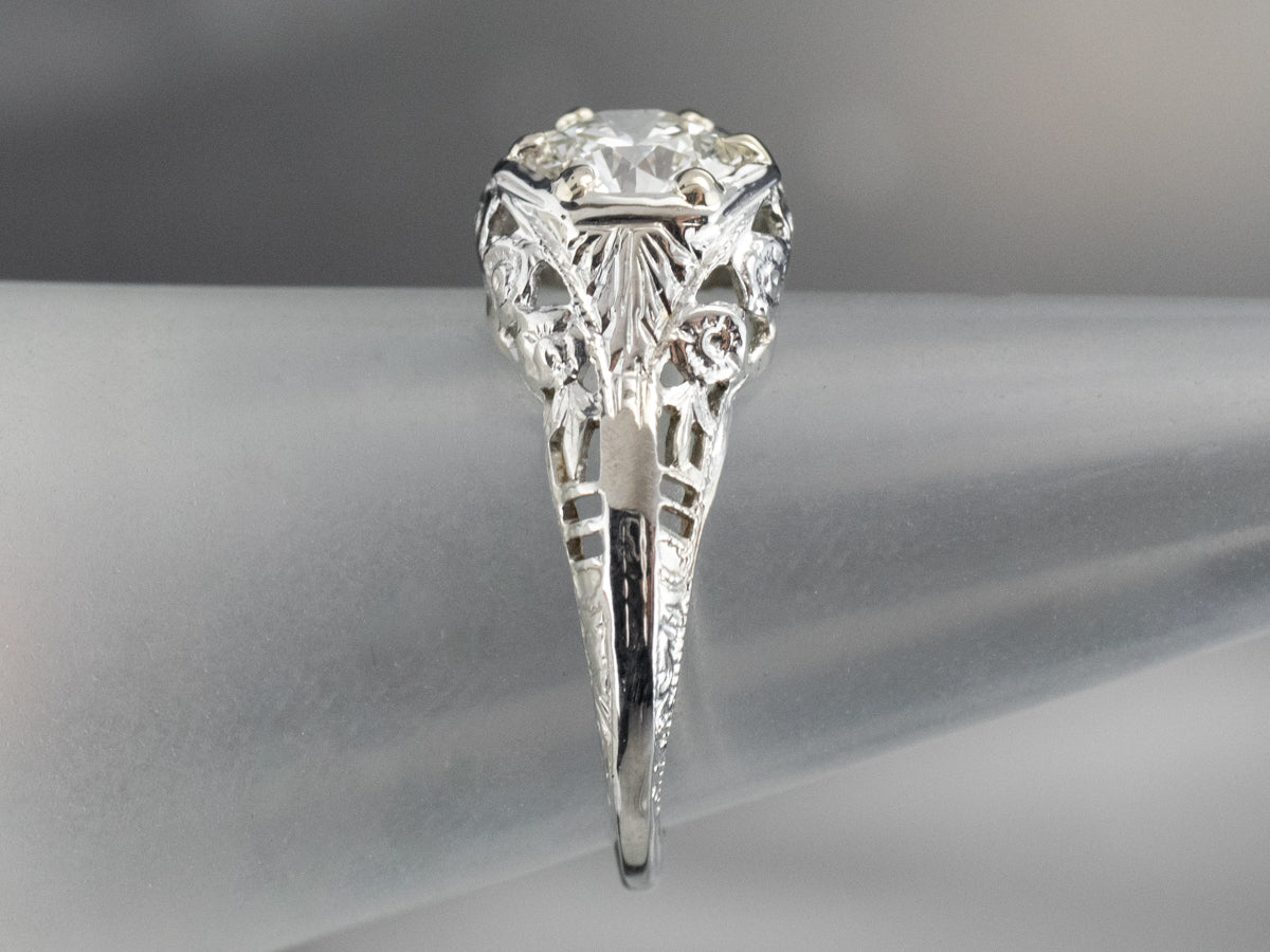 Stunning Art Deco Diamond Solitaire Engagement Ring