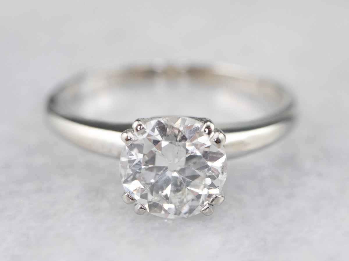 Old European Cut Diamond Solitaire Engagement Ring