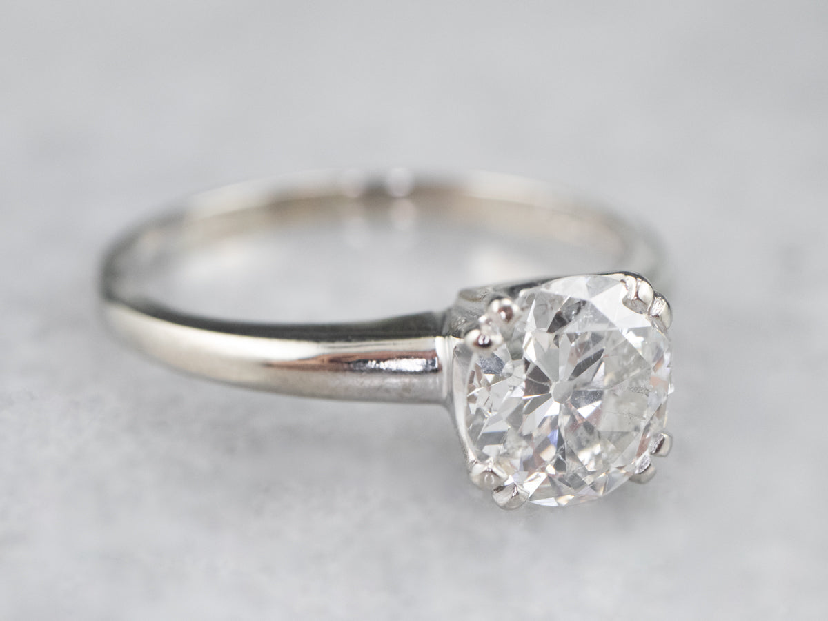 Old European Cut Diamond Solitaire Engagement Ring