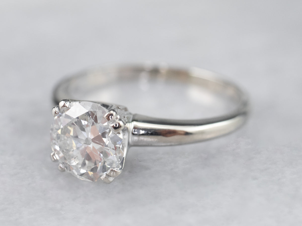 Old European Cut Diamond Solitaire Engagement Ring