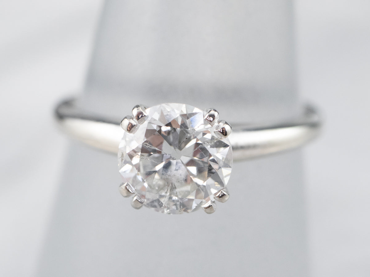 Old European Cut Diamond Solitaire Engagement Ring