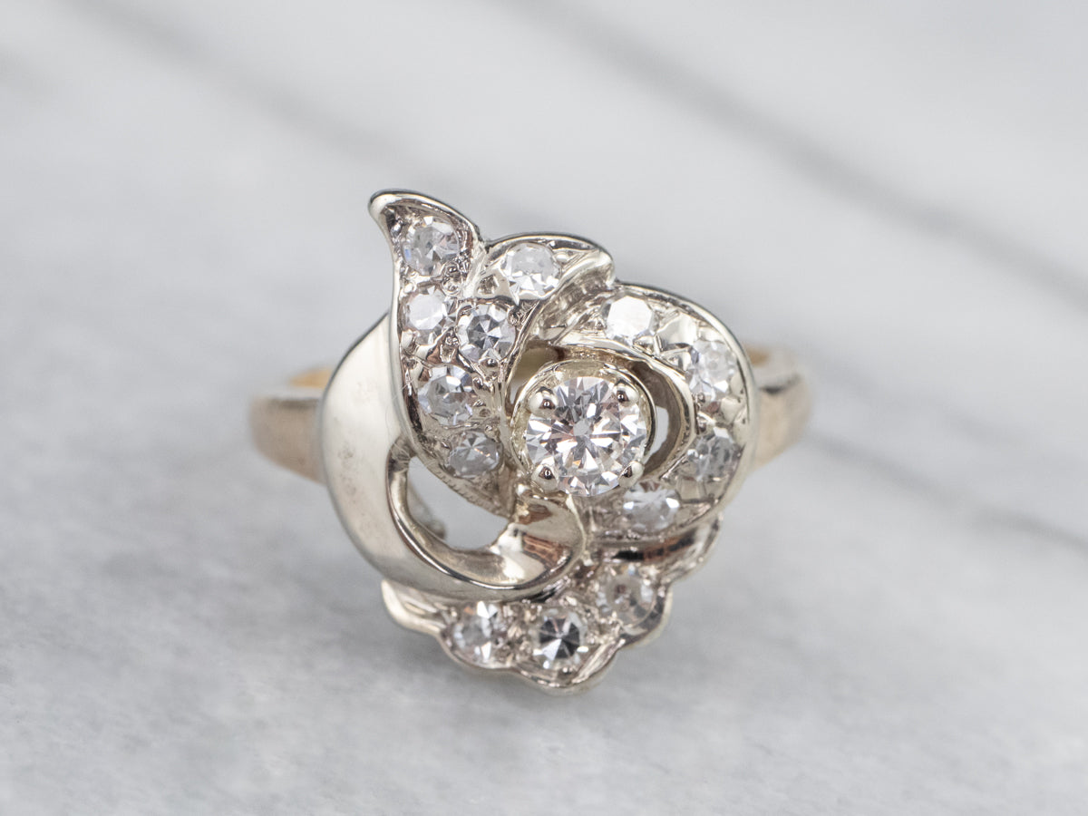 Anillo de aniversario de diamantes retro