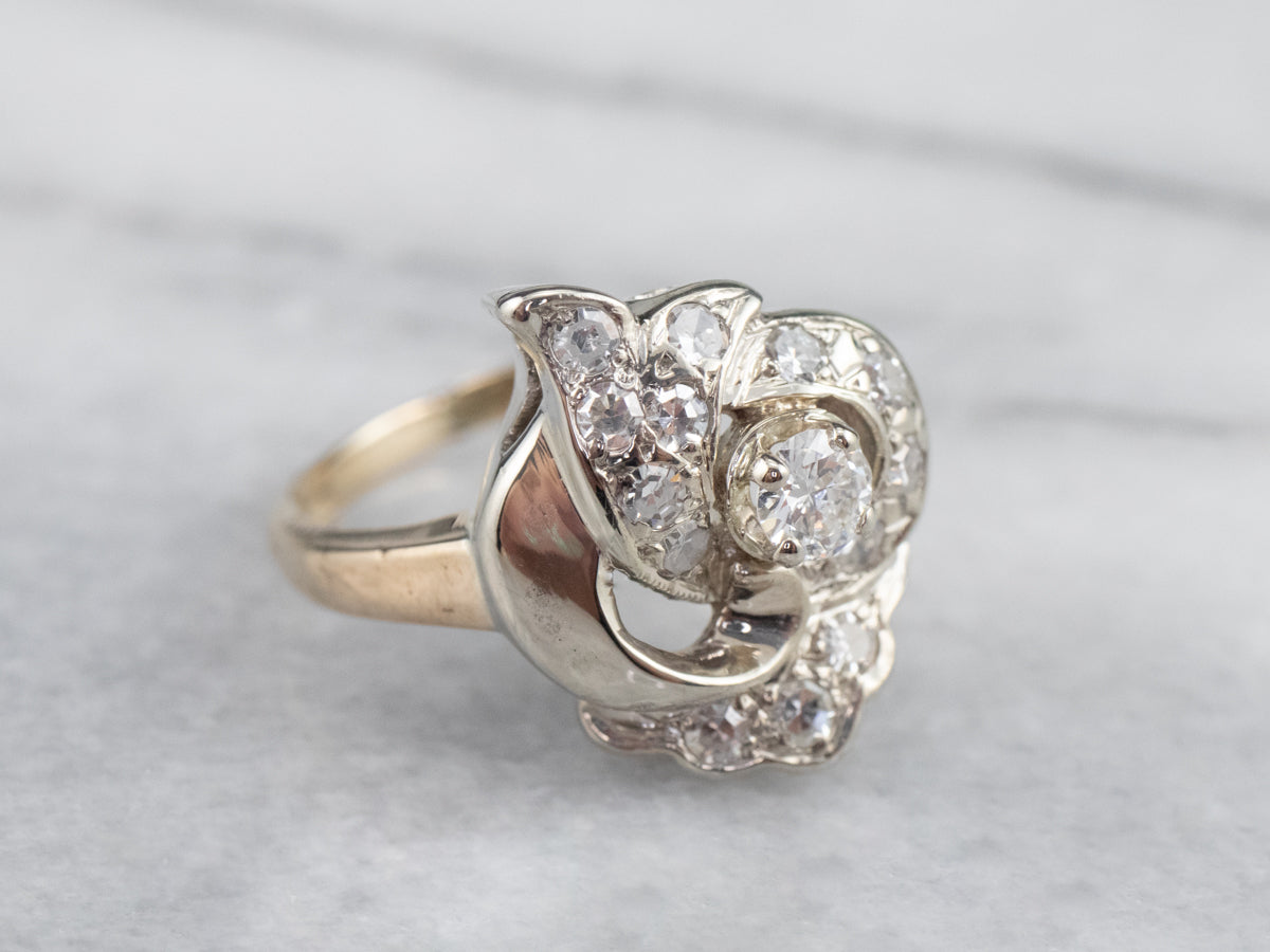 Anillo de aniversario de diamantes retro