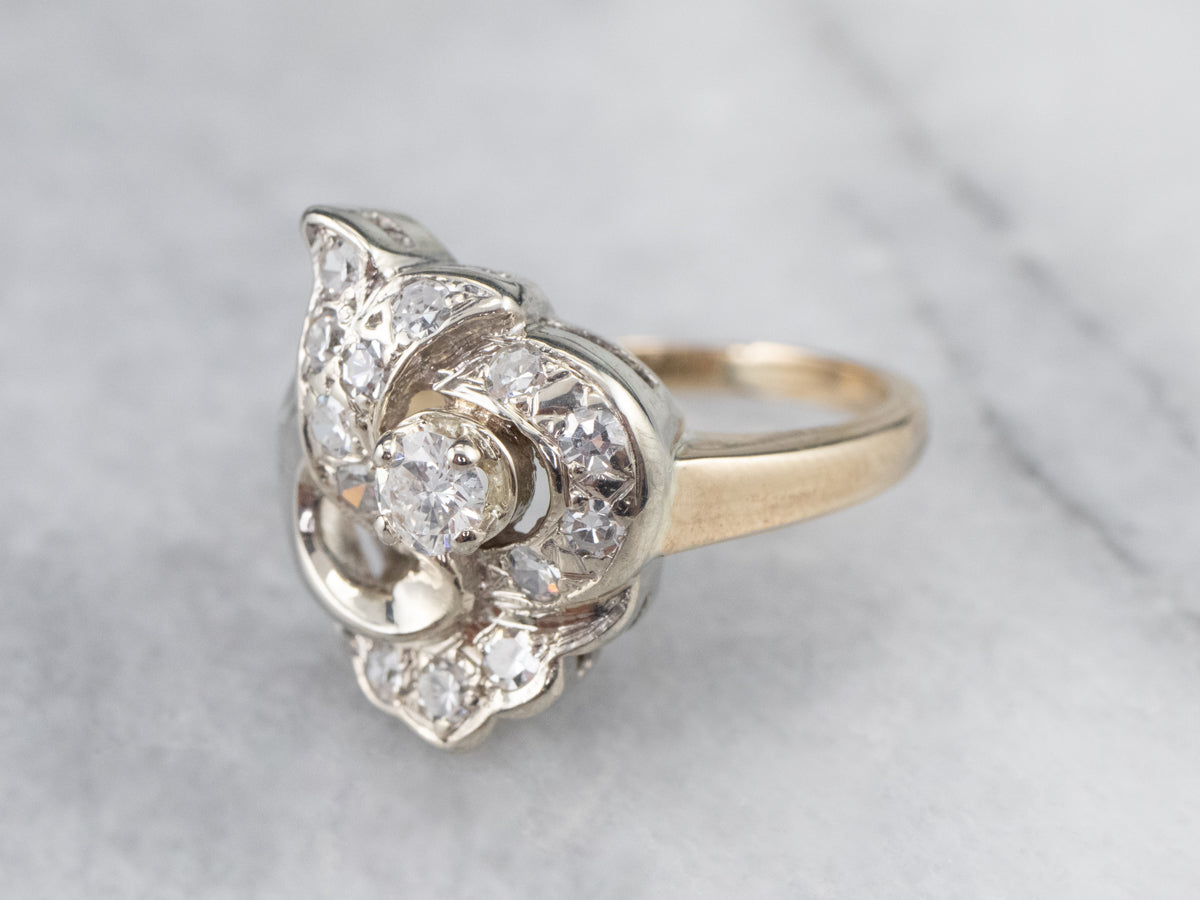 Anillo de aniversario de diamantes retro