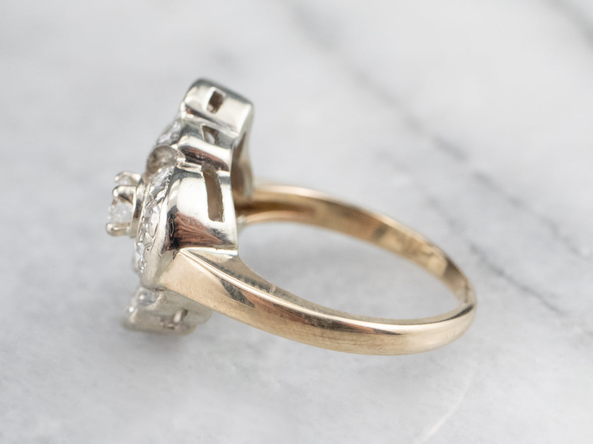 Anillo de aniversario de diamantes retro