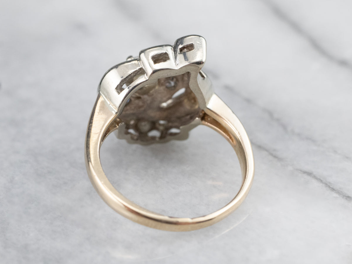 Anillo de aniversario de diamantes retro