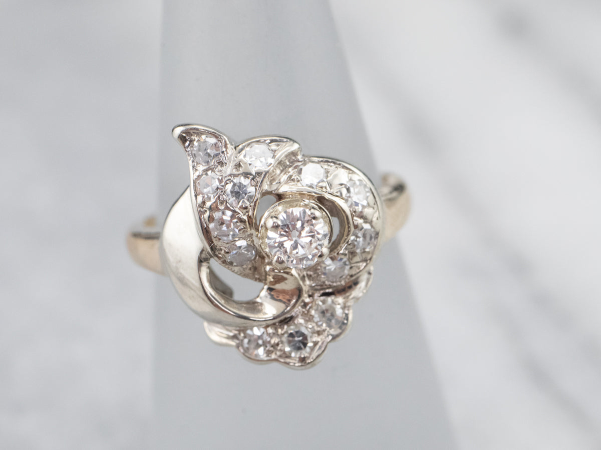 Anillo de aniversario de diamantes retro