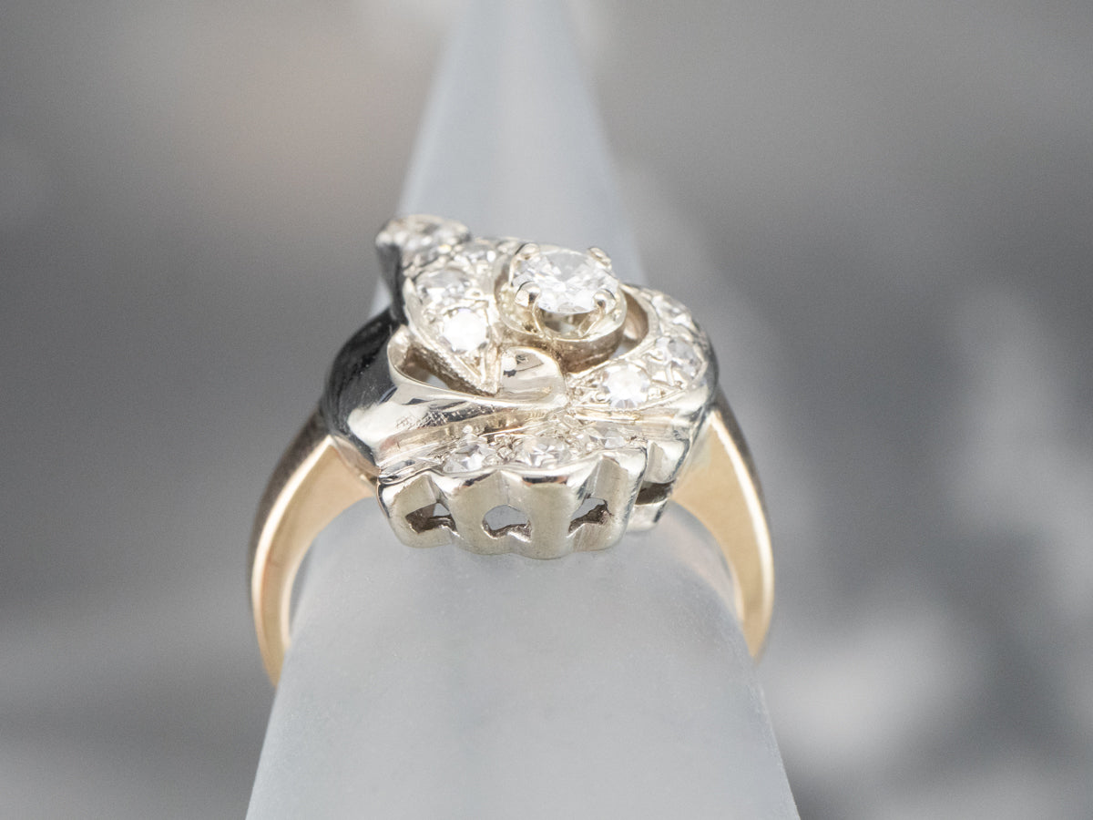 Anillo de aniversario de diamantes retro