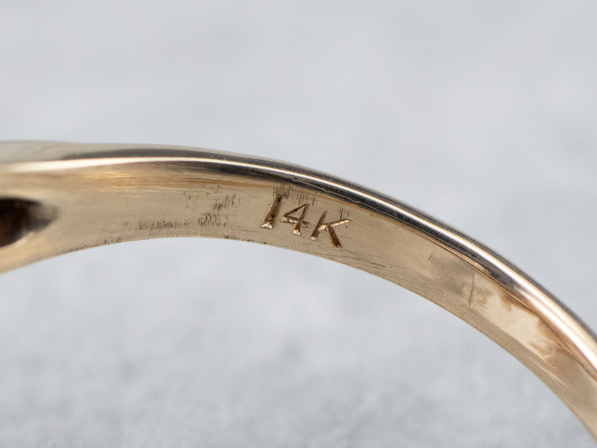 Retro Gold Bow Diamond Ring