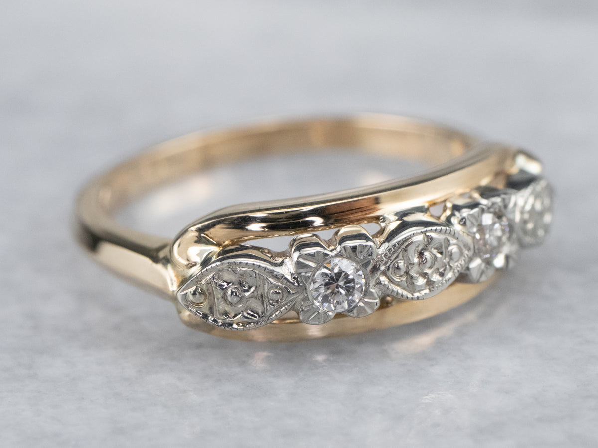 Retro Era Two Tone Diamond Band