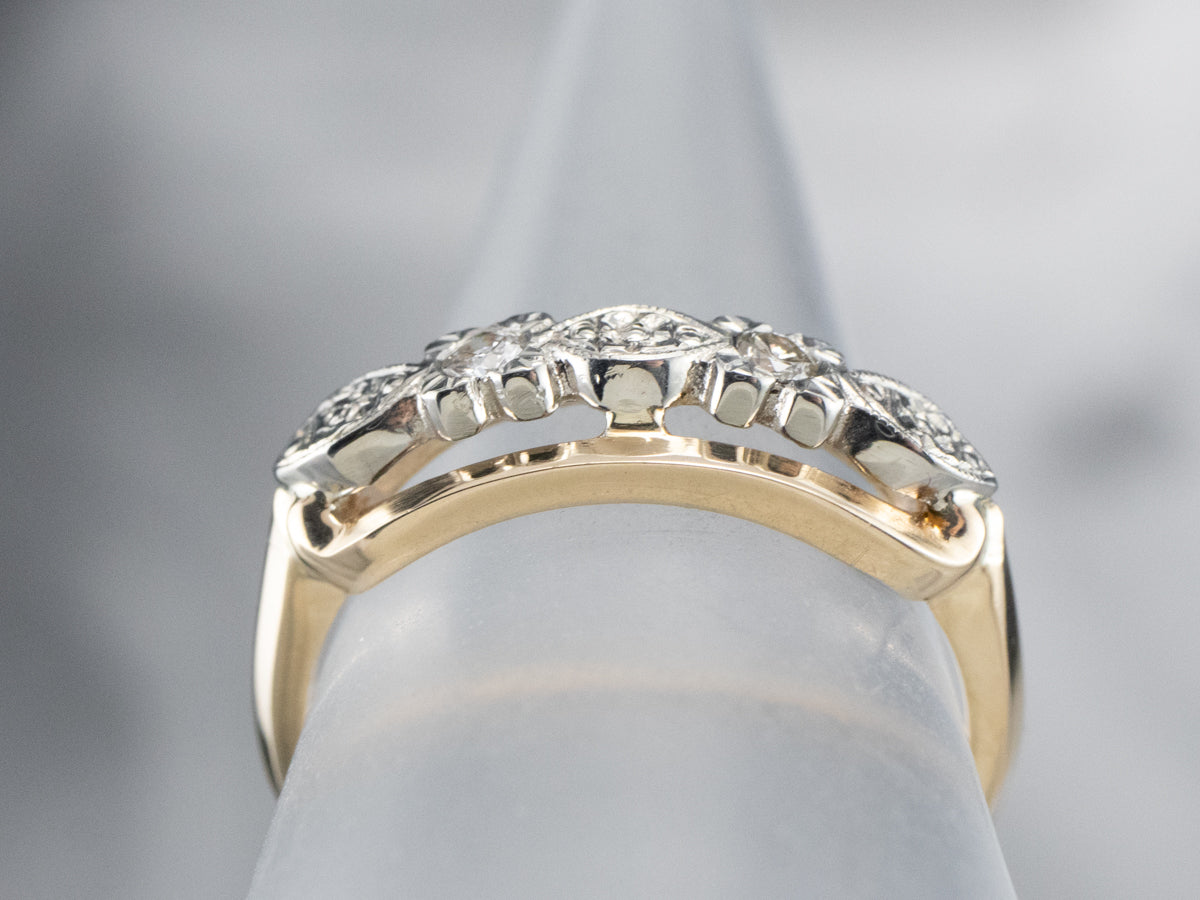 Retro Era Two Tone Diamond Band