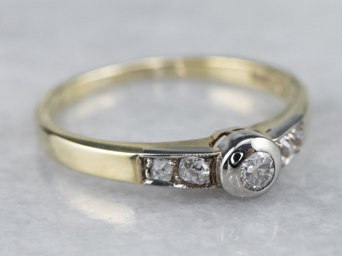 Bezel Set Diamond Engagement Ring