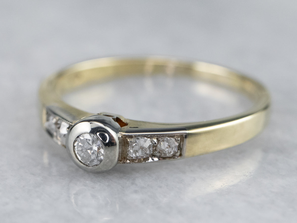 Bezel Set Diamond Engagement Ring