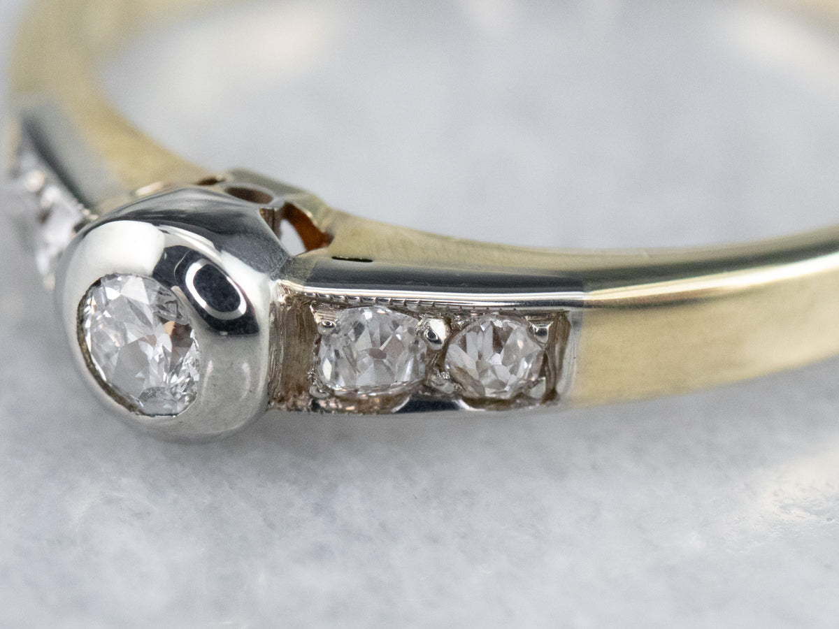 Bezel Set Diamond Engagement Ring